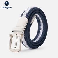 navigare 意大利小帆船男士真皮针扣腰带编织皮带