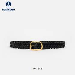 navigare 意大利小帆船编织皮带男针扣腰带
