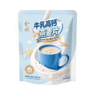 金味 牛乳高钙燕麦片 420g(28g*15袋) 即食冲调麦片