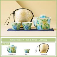 珐琅彩翠揽群芳旅行茶具