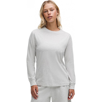 lululemon All Yours 女士棉混纺长袖T恤 杂色核心超浅灰 XL LW3KI6S