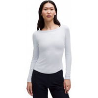 lululemon Hold Tight 女士紧身剪裁船型领口长袖T恤 淀粉蓝 L