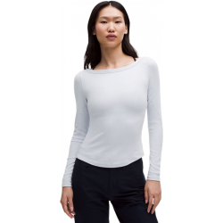 lululemon Hold Tight 女士紧身剪裁船型领口长袖T恤 淀粉蓝 L