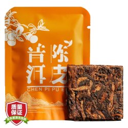 兆闲茶叶 普洱茶 熟茶 十一年陈料 新会陈皮普洱茶 小方片茶叶 250g