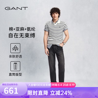 GANT 26年春夏男士五袋牛仔裤棉麻直筒经典百搭裤子 900-灰色 87