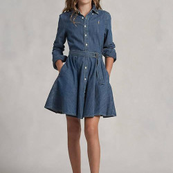 RALPH LAUREN 大童喇叭牛仔裙