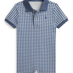 RALPH LAUREN Baby Boys Gingham Soft Cotton Polo Shortall
