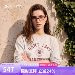 GANT 秋季新款女士纯棉圆领卫衣学院风宽松上衣 900-灰色 M