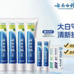 云南白药 经典薄荷牙膏185g*5支+赠留兰牙膏45g*2支+漱口水12ml*3