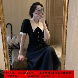 FOURDATRY 2025新款法式连衣裙女复古感赫本风温柔气质修
