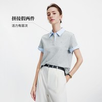 navigare 小帆船灰色休闲短袖POLO衫t恤女