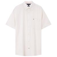 TOMMY HILFIGER 棉麻混纺透气 短袖衬衫