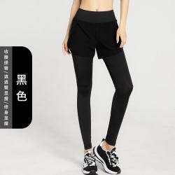 FOURDATRY 高腰提臀瑜伽裤女弹力紧身跑步健身 黑色 M