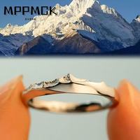 MPPMCK可调节雪山日照雪山精美时尚百搭简约山盟誓言小众设计开口戒指环 1518日照雪山戒指