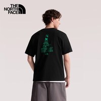 北面 26春夏短袖T恤男户外纯棉宽松百搭透气吸汗休闲印花圆领t恤8GW0 JK3 XL