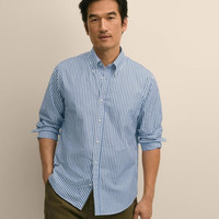 Brooks Brothers 泡泡纱 butcher 条纹 男士衬衫