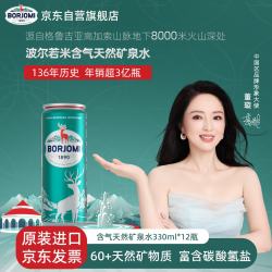 波尔若米 进口含气天然矿泉水 330ml*12易拉罐