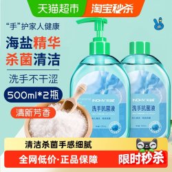 海氏海诺 海盐洗手液不伤手滋润保湿清洁家用500ml*2瓶