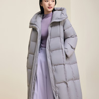 移动端:波司登 冬季女长款过膝可脱卸帽羽绒服舒适面料品质显瘦出清