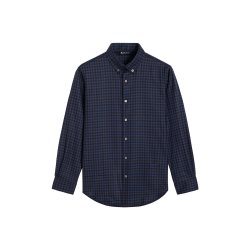 雅格狮丹 男士羊毛格纹长袖衬衫 Q5265EM021