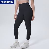 FOURDATRY 新款薄款冰感亲肤透气双面锦纯色瑜伽裤运动跑