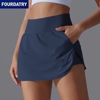 FOURDATRY 新款凉感防晒网球裙高腰紧身显瘦假两件裙裤女
