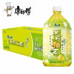 康师傅 茶饮料饮品夏季茶柚子茶整箱1L*12瓶