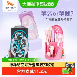 TigerFamily 笔袋小学生文具女孩一年级儿童铅笔盒立式生日礼物男