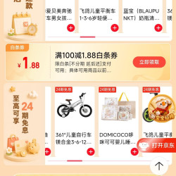 京东 领取满100-1.88元白条券