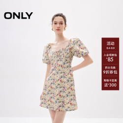 ONLY 夏季时尚显瘦泡泡袖收腰短裙连衣裙 124207055