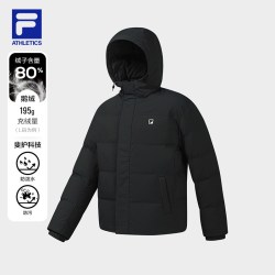 FILA 热力服80鹅绒斐乐情侣羽绒服男2026冬运动宽松连帽保暖外套女