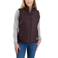carhartt 女式防雨宽松款轻质保暖背心羊毛夹克, 黑莓，M码