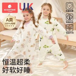 科巢 宝宝睡衣秋冬纯棉2025新款儿童家居服男女连身衣哈衣爬和尚服