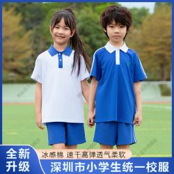 跨乐 深圳校服统一小学生校服速干冰感棉防透气装男女套装短袖套装