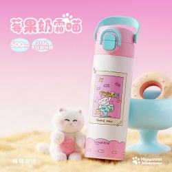 HAERS 儿童保温双饮水杯316内胆500ml