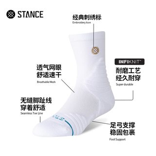 STANCE 斯坦斯 毛巾底透气 中筒运动袜