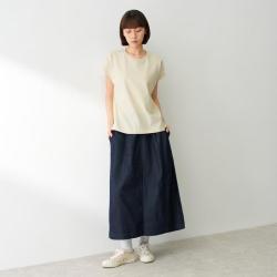 無印良品 MUJI 无印良品 女式 双股天竺编织法国袖T恤女款女装夏季