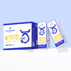 1号会员店 4.0g蛋白 脱脂纯牛奶  脱脂奶200ml*6 普通盒装