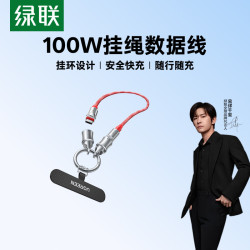 绿联 100W双TypeC二合一数据线