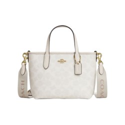 COACH 经典标志City迷你托特包 IM/胡桃木色/黑色 女士单肩包