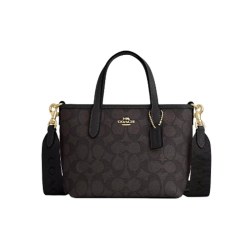 COACH 经典标志City迷你托特包 IM/胡桃木色/黑色 女士单肩包