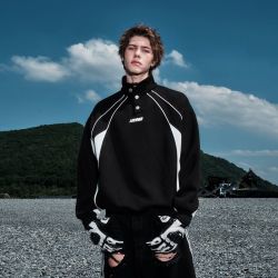 FORNINES 王奕同款 男女立领拼接卫衣