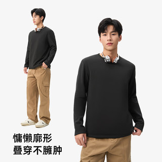 千仞岗 轻薄圆领短款羽绒服 魔力黑 S(160) 男士外套