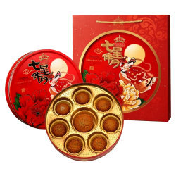 京典光年 双黄白莲蓉月饼 540g 铁盒礼袋装