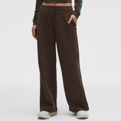 lululemon 丨Scuba 女士中腰阔腿运动裤*拉绒*亚洲版型 LW5GYQA 胡桃棕 XS