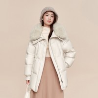 移动端:波司登 狐狸毛领翻领短款厚女士羽绒服