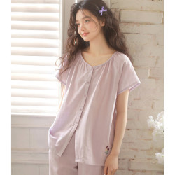 MEJU蔓秋 舒适柔软刺绣女士家居服 紫色