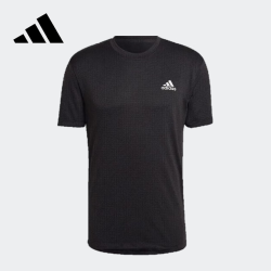 adidas HT9052 透气速干 黑色 A/L 运动T恤