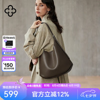 CASSILE 牛皮大容量子母托特包 比利时棕 女士单肩包