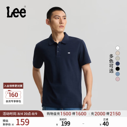 Lee 男士POLO衫 翻领小Logo徽标 藏青色 XL
